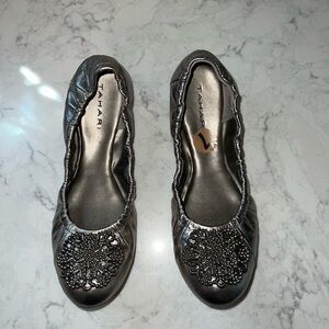 Tahari Women's Metallic Embellished Flats - size 7 - worn once